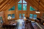 Great Room with a wood burning fireplace